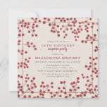 Invitation Red Berry Winter 50th Birthday Surprise Party<br><div class="desc">L'invitation de la fête d'anniversaire rustique chic présente des baies de feu rouge rustique comme cadre. La typographie moderne et minimale ajoute à l'esthétique contemporaine.</div>