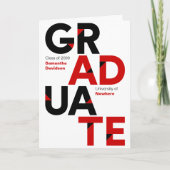 Invitation Red Big Bold Angle-Cut Lettres Graduation (Devant)