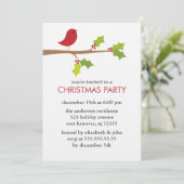 Invitation Red Bird à une fête de Noël (Debout devant)