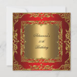 Invitation Red Birthday Party Gold Lace 50th Gold Overlay<br><div class="desc">Anniversaire Gold Lace 50th Gold Overlay Red Elegant Classy Toutes les occasions Fête d'anniversaire invitations Modèle</div>