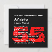 Invitation RED BLACK 55th Birthday Party 55 Years V18 (Dos)