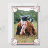 Invitation Red & Black Baseball Graduation Party (Dos)