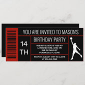 Invitation Red Black Basketball Anniversaire Étiquette de boî (Devant / Derrière)