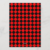 Invitation Red Black Checker Diamond Pattern (Dos)