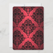 Invitation Red & Black Chic Damask Bachelorette Party (Dos)
