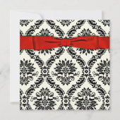 Invitation Red Black Cravate Party Black Damask Party Invitat (Devant)
