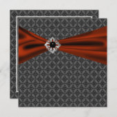 Invitation Red Black Cravate Party Élégante Black Party Invit (Devant / Derrière)