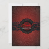 Invitation Red Black dentelle gothique Douche nuptiale Invita (Devant)