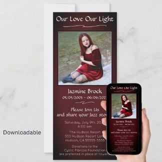 Invitation Red & Black Digital Memorial