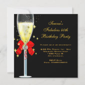 Invitation Red Black Gold 40 & Fabulous 40th Birthday Party (Dos)