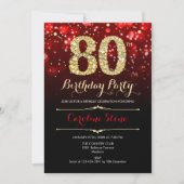 Invitation Red Black Gold 80e anniversaire (Devant)