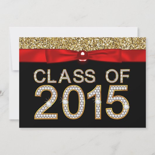 Invitation Red Black Gold Classe de Parties scintillant de 20 (Devant)