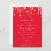Invitation Red Black Gold Drives Mariage nuptiale (Devant)