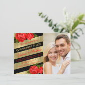 Invitation Red Black Gold Engagement (Debout devant)