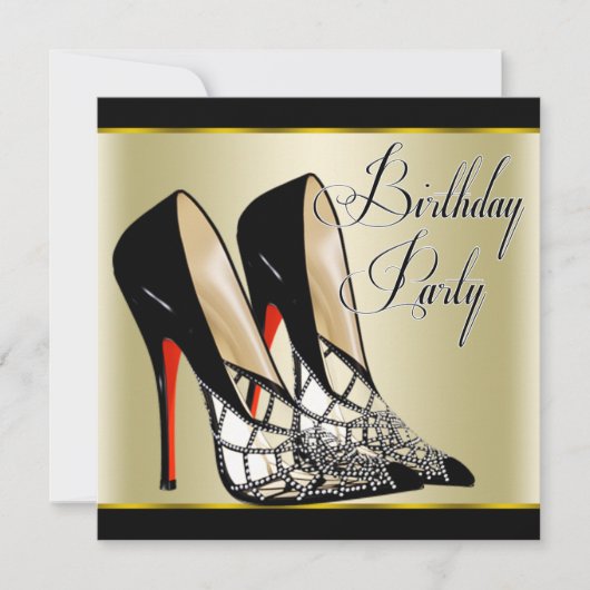 Invitation Red Black Gold High Heures Anniversaire (Devant)