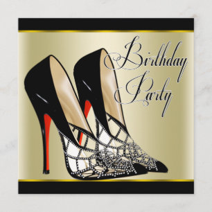 Invitation Red Black Gold High Heures Anniversaire