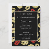 Invitation Red Black Gold Lips 50e anniversaire (Devant)