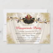 Invitation Red Black Gold Masquerade (Dos)