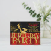 Invitation Red Black Gold Parties scintillant talon haut fête (Debout devant)