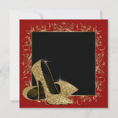 Invitation REd Black High Heels Fête d'anniversaire des femme (Dos)