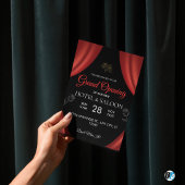 Invitation Red & Black Lines Nouvelle entreprise Grand ouvert