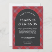 Invitation Red Black Modern Flannel et les amis Noël (Devant)