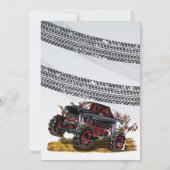 Invitation Red Black Monster Truck fête d'anniversaire (Dos)