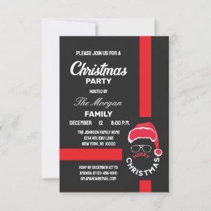 Invitation Red Black Noël