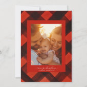 Invitation Red Black Paint Plaid Fête de Noël (Dos)