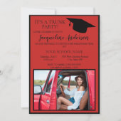 Invitation Red Black Photo College Trunk Party (Devant)
