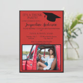 Invitation Red Black Photo College Trunk Party (Debout devant)