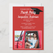 Invitation Red Black Photo College Trunk Party (Devant)