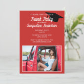 Invitation Red Black Photo College Trunk Party (Debout devant)