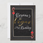 Invitation Red Black Queen of Hearts Vegas 21e anniversaire (Devant)