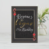 Invitation Red Black Queen of Hearts Vegas 21e anniversaire (Debout devant)