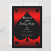 Invitation Red Black Queen of Hearts Vegas 21e anniversaire (Dos)