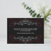 Invitation Red & Black Rock 'n' Roll Music Mariage à thème (Debout devant)