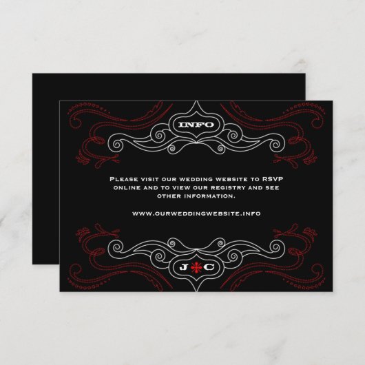 Invitation Red & Black Rock 'n' Roll Music Mariage à thème (Devant / Derrière)