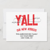 Invitation Red Black Stripe We Moved Moving Announcement (Devant)