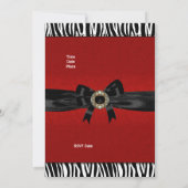 Invitation Red Black White Animal Bow (Dos)