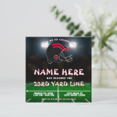 Invitation Red Black White Atlanta Football Team Anniversaire (Debout devant)