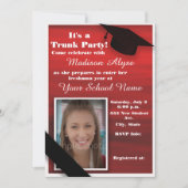 Invitation Red Black White College Trunk Party Dorm Douche (Devant)