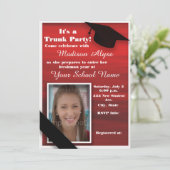 Invitation Red Black White College Trunk Party Dorm Douche (Debout devant)