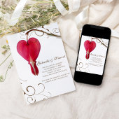 Invitation Red Bleeding Hearts Flowers Mariage Enregistrer la