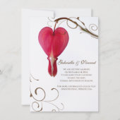 Invitation Red Bleeding Hearts Flowers Mariage Enregistrer la (Devant)
