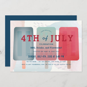 Invitation Red & Blue 4 juillet Party