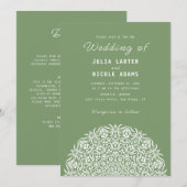 Invitation Red & Blue Coral Reef Marble Stone Mandala Wedding (Devant / Derrière)