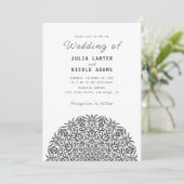 Invitation Red & Blue Coral Reef Marble Stone Mandala Wedding (Debout devant)