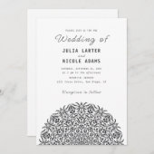 Invitation Red & Blue Coral Reef Marble Stone Mandala Wedding (Devant / Derrière)