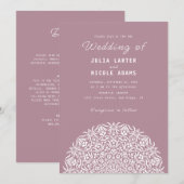 Invitation Red & Blue Coral Reef Marble Stone Mandala Wedding (Devant / Derrière)